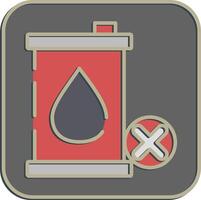 Icon no fossil fuel. Renewable energy elements. Icon in embossed style. vector