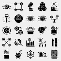 Icon set of crypto. Crypto currency elements. Icon in glyph style. vector