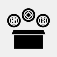 Icon initial coin offering. Crypto currency elements. Icon in glyph style. vector