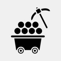 Icon proof of work. Crypto currency elements. Icon in glyph style. vector