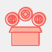 Icon initial coin offering. Crypto currency elements. Icon in two tone style. vector