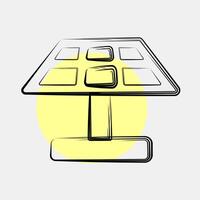 Icon solar panel. Renewable energy elements. Icon in color spot style. vector