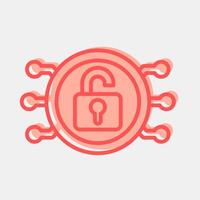 Icon decryption. Crypto currency elements. Icon in two tone style. vector