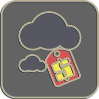 Icon carbon pricing. Renewable energy elements. Icon in embossed style. vector