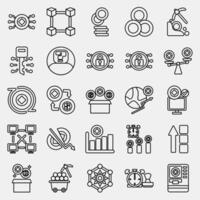 Icon set of crypto. Crypto currency elements. Icon in line style. vector