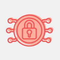 Icon encryption. Crypto currency elements. Icon in two tone style. vector