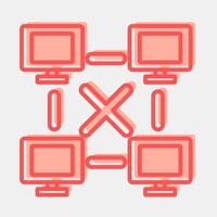 Icon peer to peer. Crypto currency elements. Icon in two tone style. vector