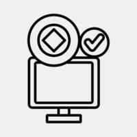 Icon crypto accepted. Crypto currency elements. Icon in line style. vector