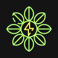 Icon power of nature. Renewable energy elements. Icon in neon style. vector