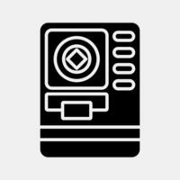 Icon atm crypto. Crypto currency elements. Icon in glyph style. vector