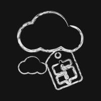 Icon carbon pricing. Renewable energy elements. Icon in chalk style. vector