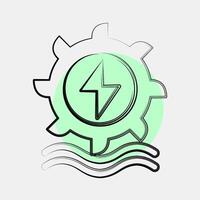Icon hydro power. Renewable energy elements. Icon in color spot style. vector