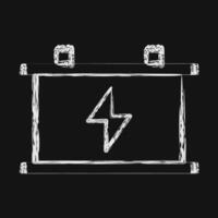Icon accumulator. Renewable energy elements. Icon in chalk style. vector