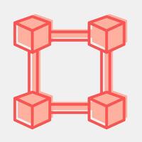 Icon block chain. Crypto currency elements. Icon in two tone style. vector