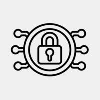 Icon encryption. Crypto currency elements. Icon in line style. vector