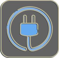 Icon power plug. Renewable energy elements. Icon in embossed style. vector