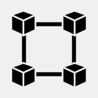 Icon block chain. Crypto currency elements. Icon in glyph style. vector