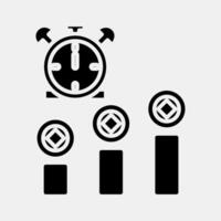 Icon block time. Crypto currency elements. Icon in glyph style. vector