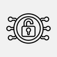 Icon decryption. Crypto currency elements. Icon in line style. vector