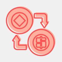 Icon arbitrage. Crypto currency elements. Icon in two tone style. vector