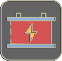 Icon accumulator. Renewable energy elements. Icon in embossed style. vector