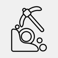Icon mining. Crypto currency elements. Icon in line style. vector