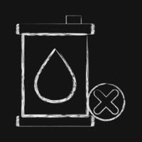 Icon no fossil fuel. Renewable energy elements. Icon in chalk style. vector