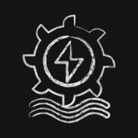 Icon hydro power. Renewable energy elements. Icon in chalk style. vector