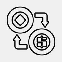 Icon arbitrage. Crypto currency elements. Icon in line style. vector