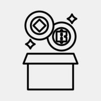 Icon block reward. Crypto currency elements. Icon in line style. vector