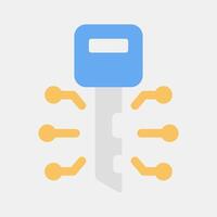 Icon digital key. Crypto currency elements. Icon in flat style. vector