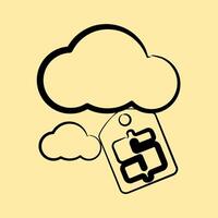 Icon carbon pricing. Renewable energy elements. Icon in hand drawn style. vector