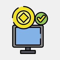 Icon crypto accepted. Crypto currency elements. Icon in filled line style. vector