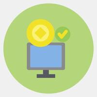 Icon crypto accepted. Crypto currency elements. Icon in color mate style. vector