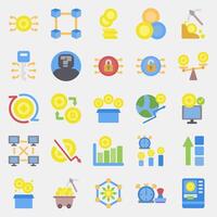 Icon set of crypto. Crypto currency elements. Icon in flat style. vector