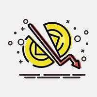 Icon crypto halving. Crypto currency elements. Icon in MBE style. vector