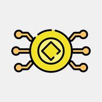 Icon crypto currency. Crypto currency elements. Icon in filled line style. vector