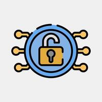 Icon decryption. Crypto currency elements. Icon in filled line style. vector