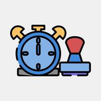Icon time stamp. Crypto currency elements. Icon in filled line style. vector
