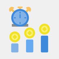 Icon block time. Crypto currency elements. Icon in flat style. vector