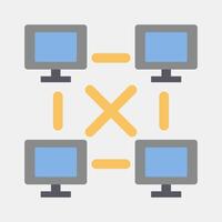 Icon peer to peer. Crypto currency elements. Icon in flat style. vector