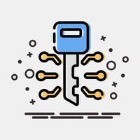 Icon digital key. Crypto currency elements. Icon in MBE style. vector