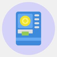 Icon atm crypto. Crypto currency elements. Icon in color mate style. vector