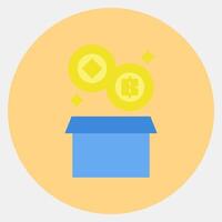 Icon block reward. Crypto currency elements. Icon in color mate style. vector
