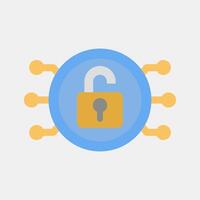 Icon decryption. Crypto currency elements. Icon in flat style. vector