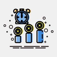 Icon block time. Crypto currency elements. Icon in MBE style. vector