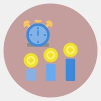Icon block time. Crypto currency elements. Icon in color mate style. vector