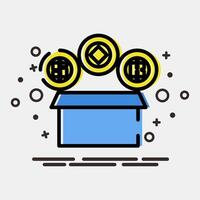 Icon initial coin offering. Crypto currency elements. Icon in MBE style. vector