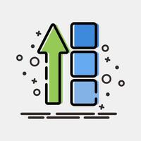 Icon block height. Crypto currency elements. Icon in MBE style. vector