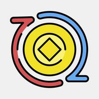 Icon crypto exchange. Crypto currency elements. Icon in filled line style. vector